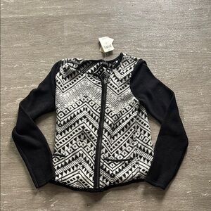 Lucky Brand Black and White Patterned Cardigan